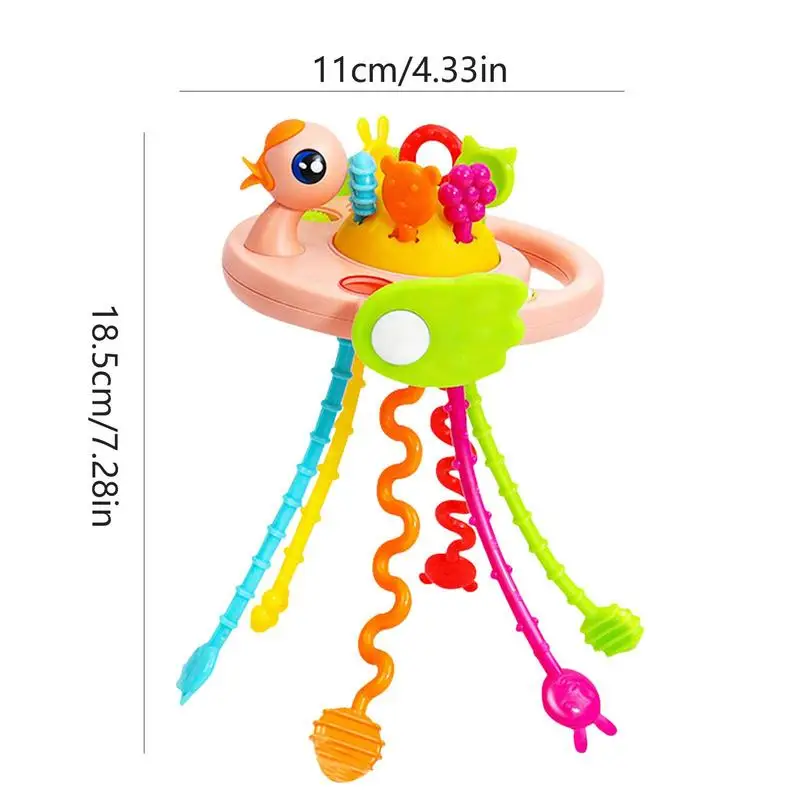 Pull String Toy Silicone Activity Toys Development Educational Toys Montessori Pull String Sensory Toys Baby Rattle Teether