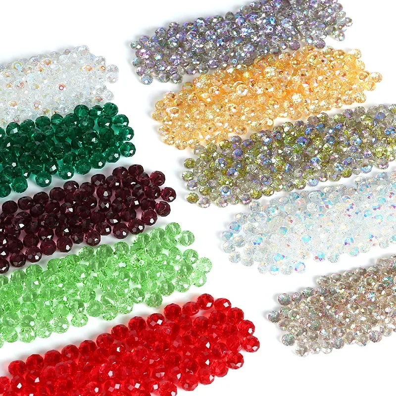 Hot selling AAA electroplated aurora glass crystal beads loose bead cut flat bead diy jewelry accessories