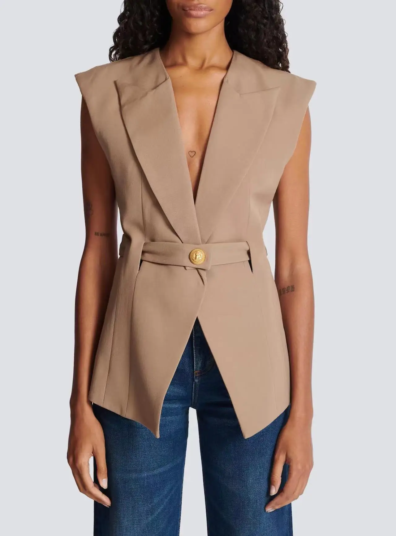 High Quality Solid Sleeveless Lapel Vest Women S-XL Fashion Waistband Work Office Lady Casual Elegant Waistcoat Female Clothing