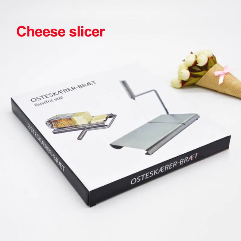 Rebanador de queso de acero inoxidable, tabla de cortar mantequilla, herramientas de corte de postre de pastel, Foie Gras, cortador de queso, equipo de cocina, 1 unidad