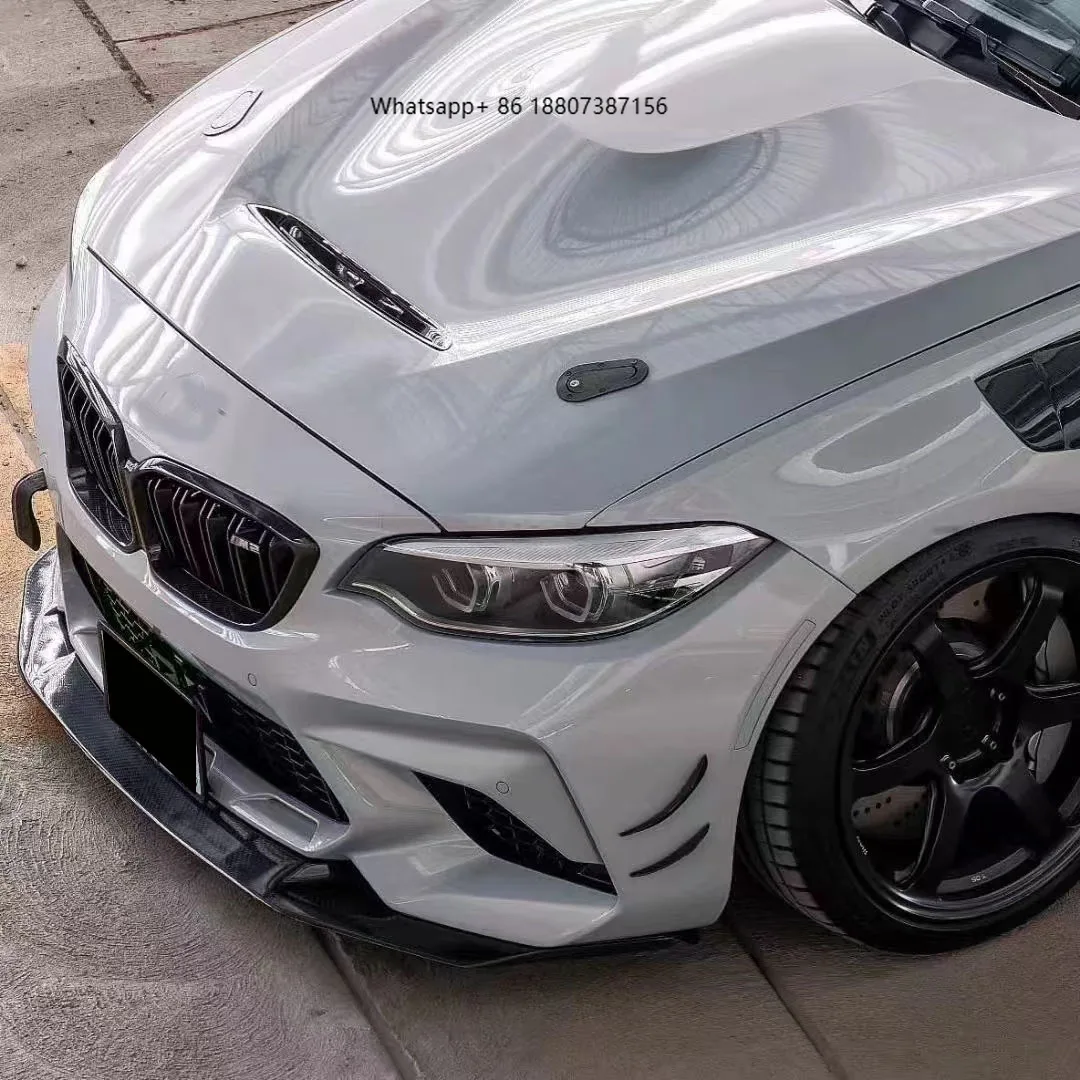 

New for 2 Series F22 M2 M2C CS Carbon Fiber Hood with Bumper and Exhaust Cut-Outs-Bolt-On