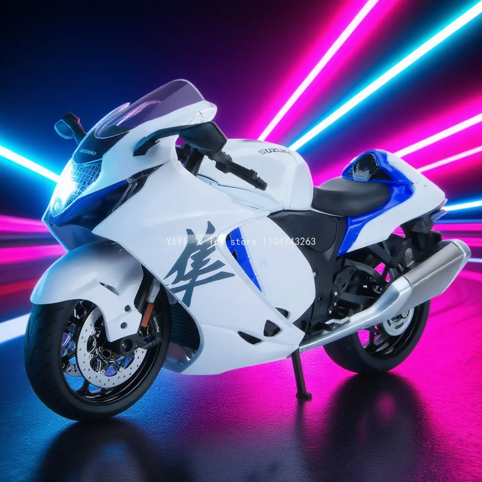 

1:9 SUZUKI Hayabusa GSX-1300R Alloy Motorcycle Model Diecast Metal Street Sports Motorcycle Model With Light Kid Toy Gift 25A25