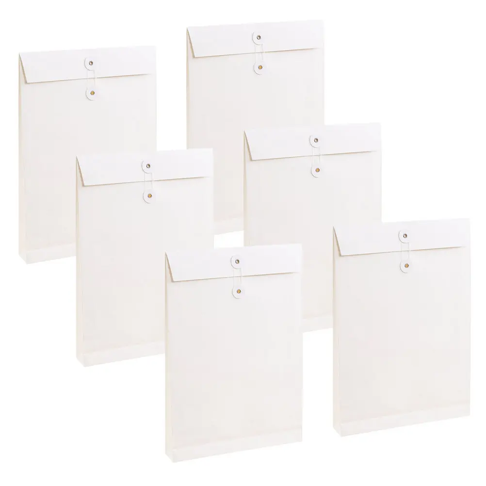 

6Pcs A4 White Blank File Bag Large Capacity Document Carrier Business File Holder Paper Organizer for Office School Travel