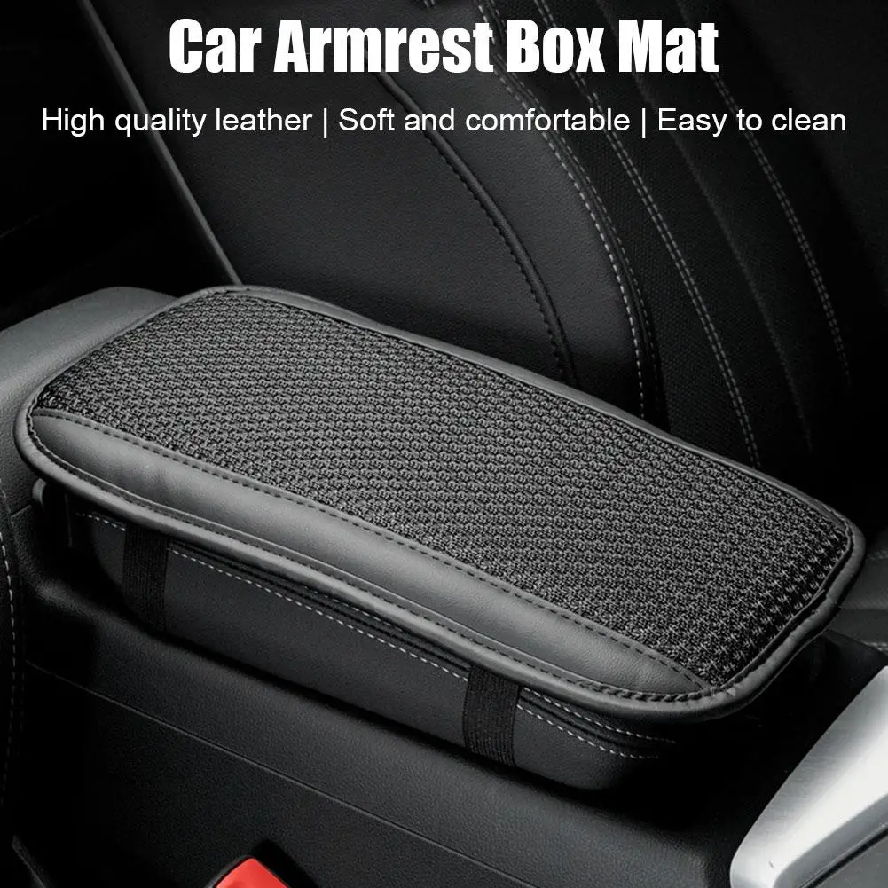 

Car Armrest Box Pad Four Seasons Universal Breathable Central Box Ice Car Armrest Pad Silk Relieve Heightening Cover To Arm J4F8