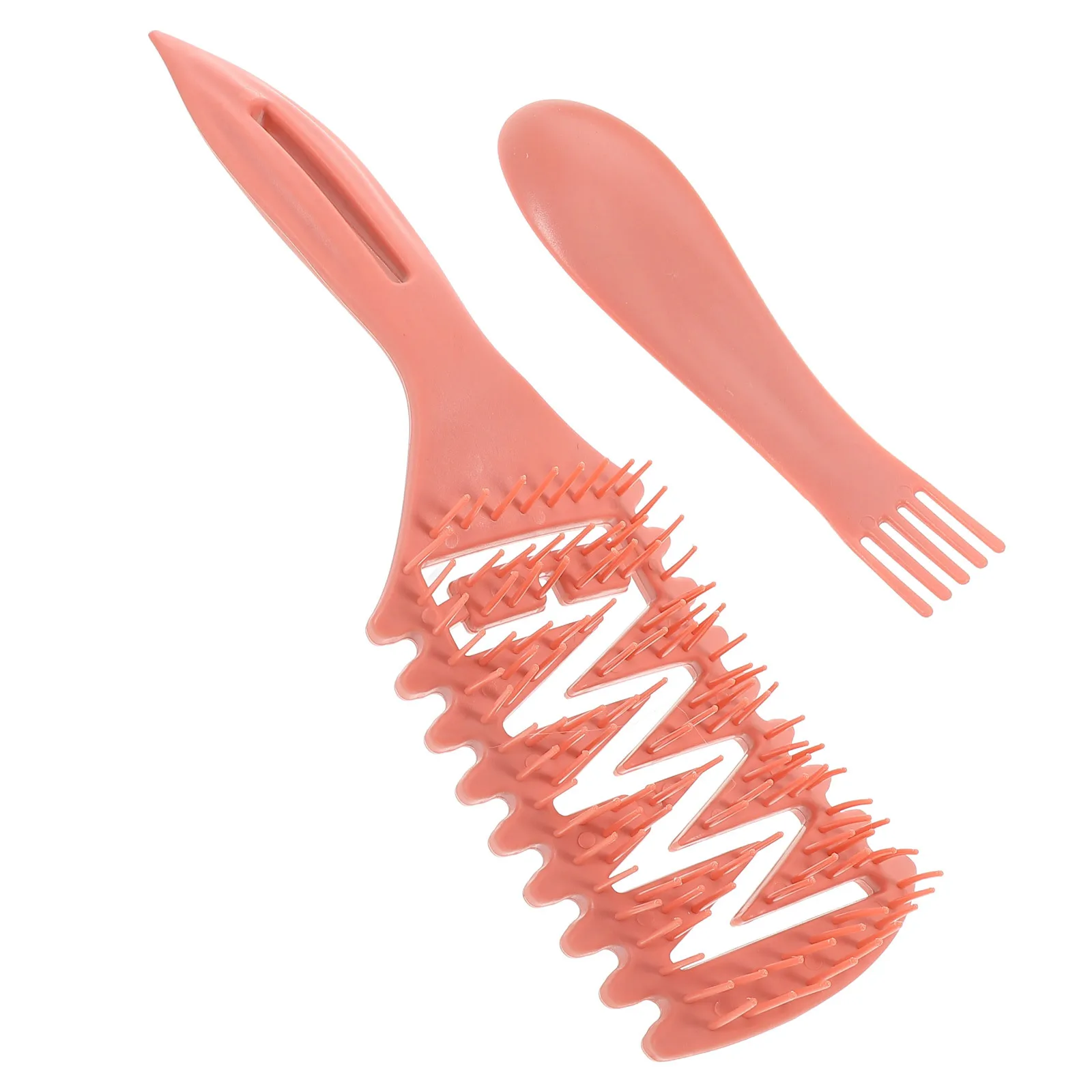 

2pcs Styling Comb For Curly Hair Detangler With Precision Tail Cpu Material Wide Tooth Wet Dry Hair Tool Multifunctional Tube