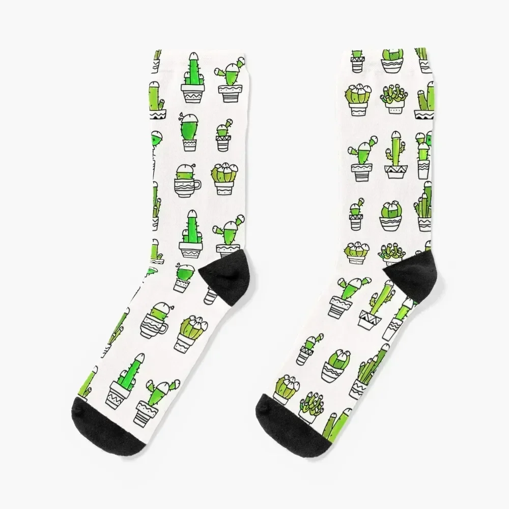 COCK PLANTS CACTUS GREEN WATERCOLOR Socks Christmas winter thermal Designer Man Socks Women's