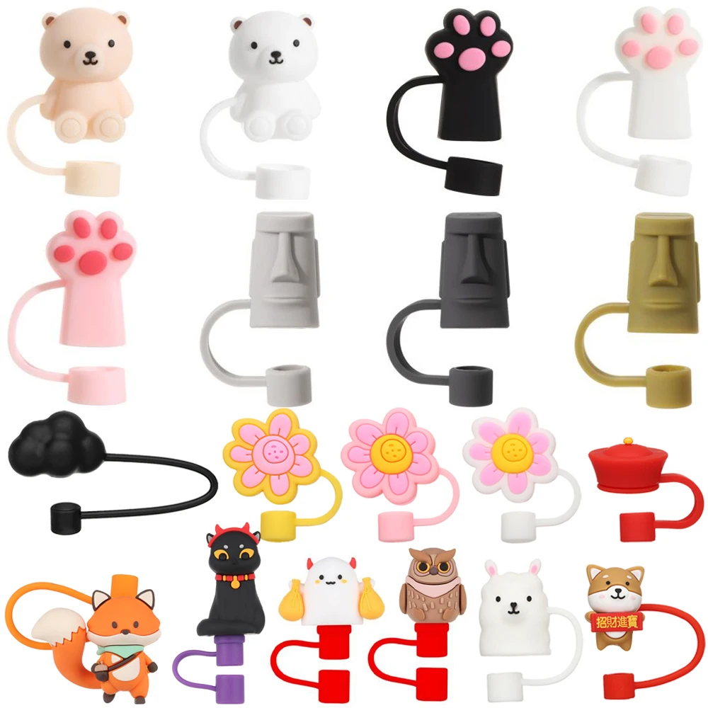 

Reusable Dust-proof Reusable Straw Tips Cover Drinking Dust Cap Cup Accessories Silicone Straw Plug Home Kitchen Daily Supplies