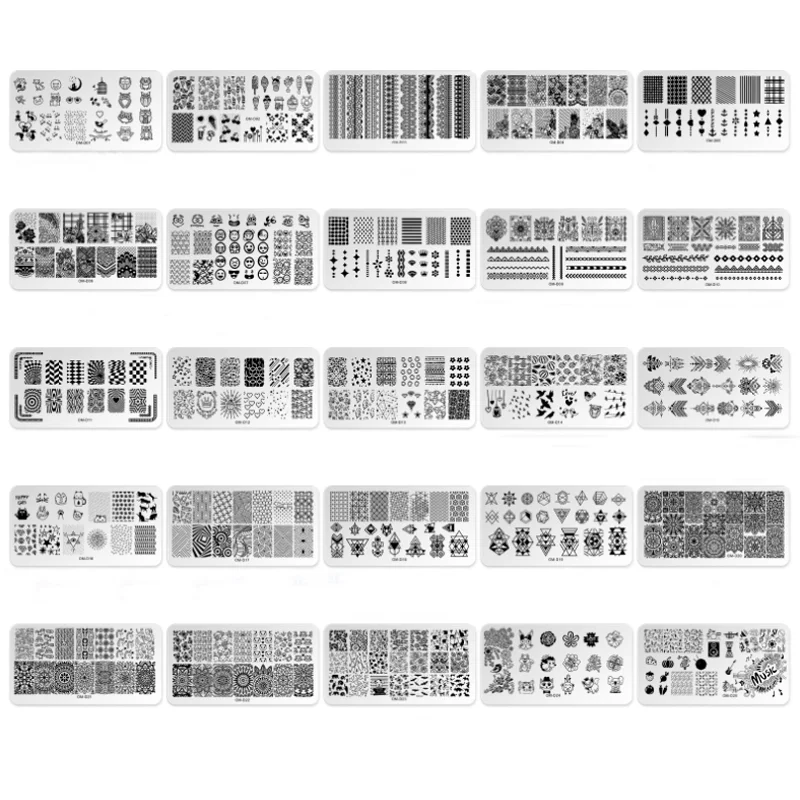 Modèle d'impression d'art d'ongle rectangulaire en acier, décoration de manucure de bricolage, plaque de modèle de peinture d'ongle, outil d'estampage d'ongle