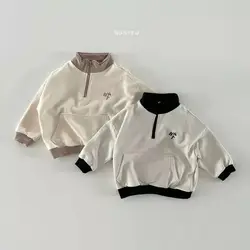 Baby Autumn Clothes Korean Children Clothing Baby Collar Zipper Hoodie Boys and Girls Baby Outdoor Top