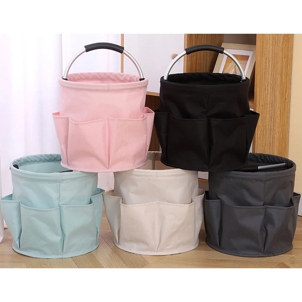سلة غسيل قابلة للطي من قماش أكسفورد، سلة غسيل للتنظيف في الهواء الطلق مع حقيبة تنظيف بمقبض