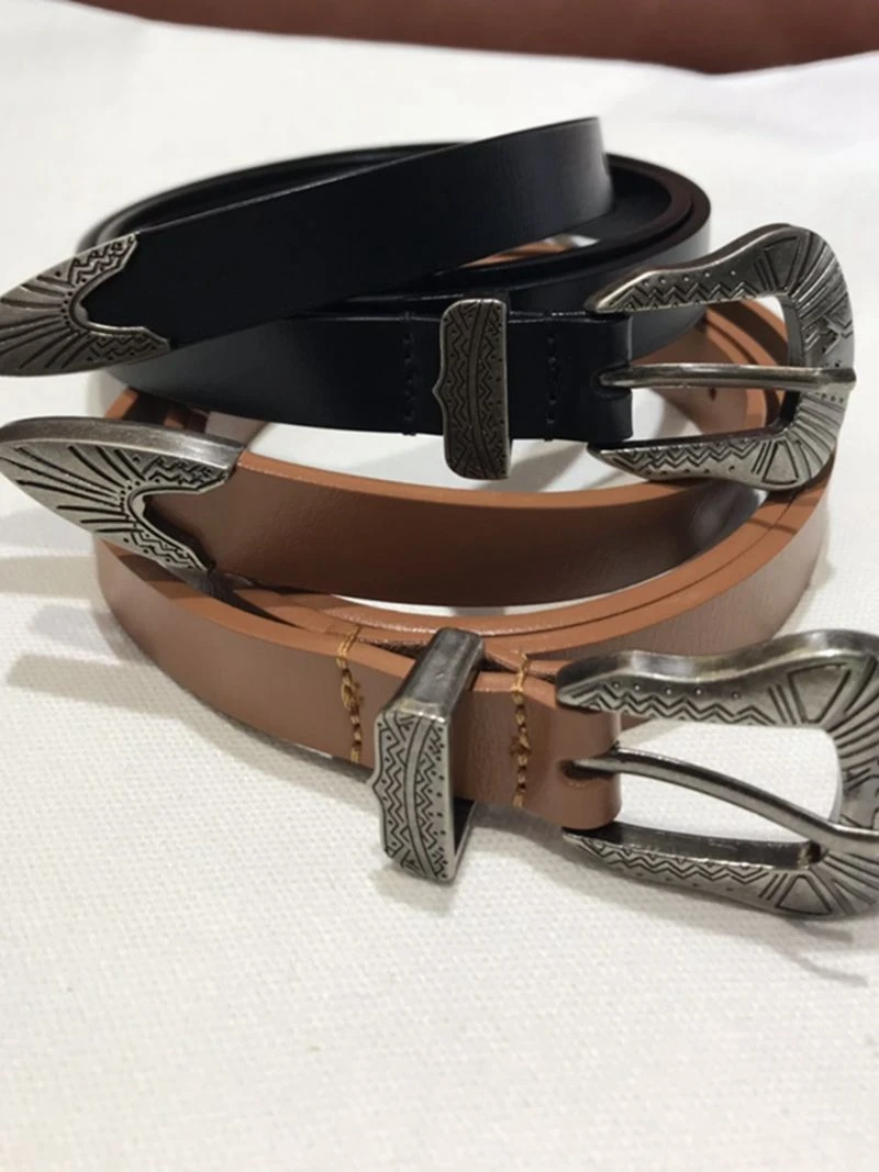 Belt Head Layer Leather Women's Needle Buckle Leather Belt Fashionable and Casual Versatile Small Belt