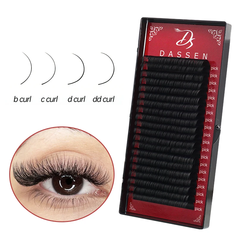 20Lines All Sizes Individual Eyelashes Extension Matte Black Russian Volume Eyelashes Silk Long,Short,Lower Lashes 20rows