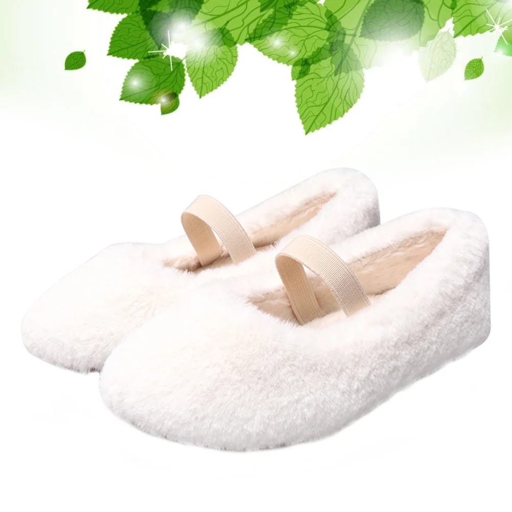 

1 пара туфель принцессы на меховой подкладке для девочек, зимняя теплая нескользящая подошва, милая детская обувь для повседневной праздничной одежды, обувь для маленьких девочек