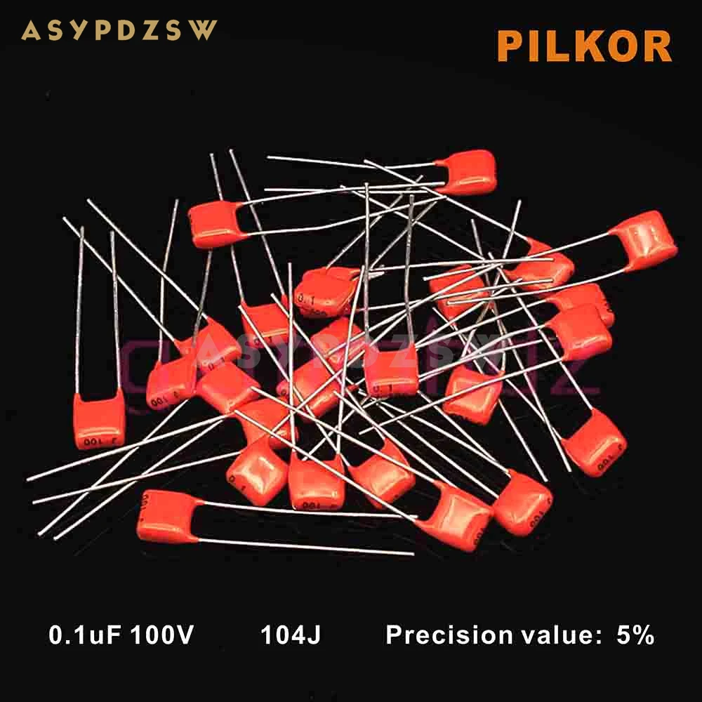 100 قطعة PHI-PILKOR الأصلي 0.1 فائق التوهج 104J 100V 5% مكبر للصوت غير القطبية فيلم مكثف