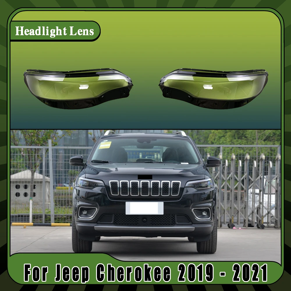 Auto-Scheinwerferabdeckungen Vordere Scheinwerfergläser Transparente Lampenschirme Lampenschalen Linsenabdeckungen für Jeep Cherokee 2019 2020 2021