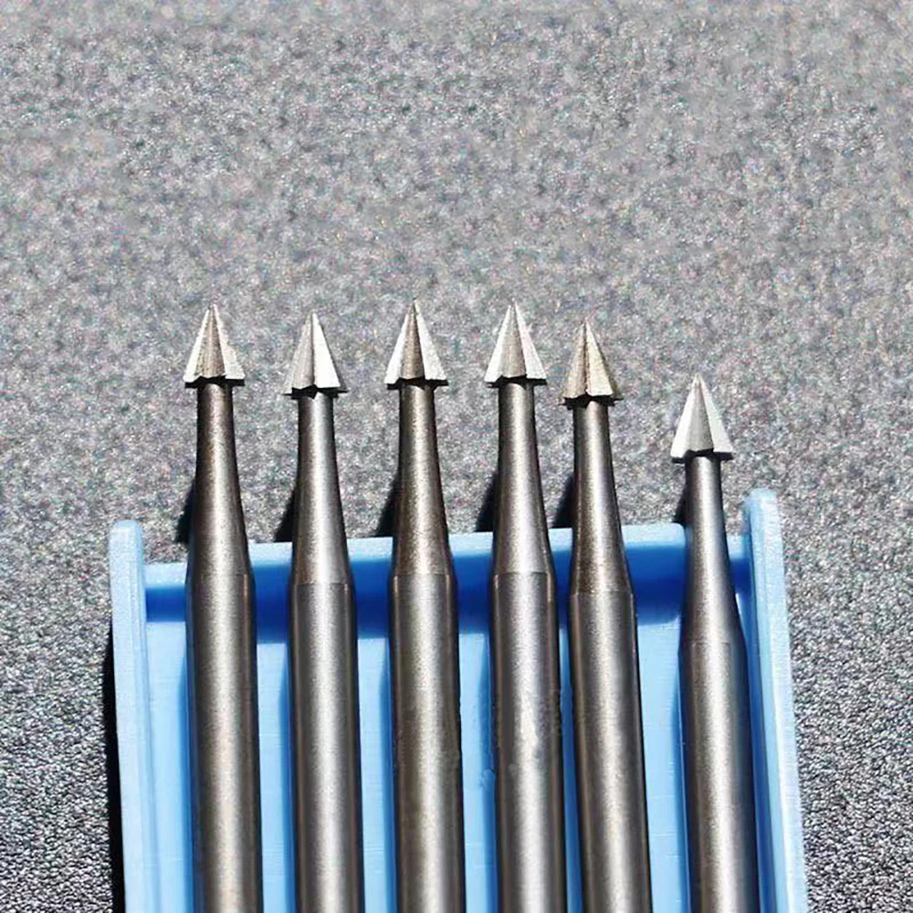 6 قطعة 0.6 مللي متر-2.3 مللي متر مظلة بت التنغستن الصلب النقش نحت سكين 2.35 مللي متر عرقوب الزيتون العنبر راوتر بت قاطعة المطحنة الخشبية #5