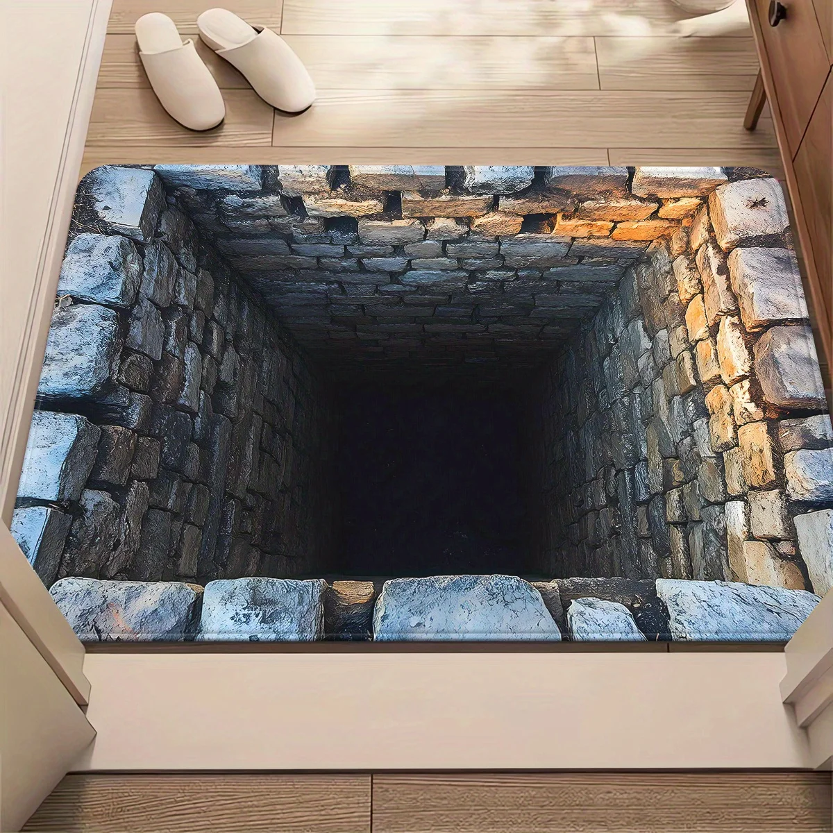 VIKAMA Fantasy Style, tapis de porte en pierre Black Hole, tapis de sol antidérapants pour salle de bain, tapis de porte d'entrée, décoration de la maison