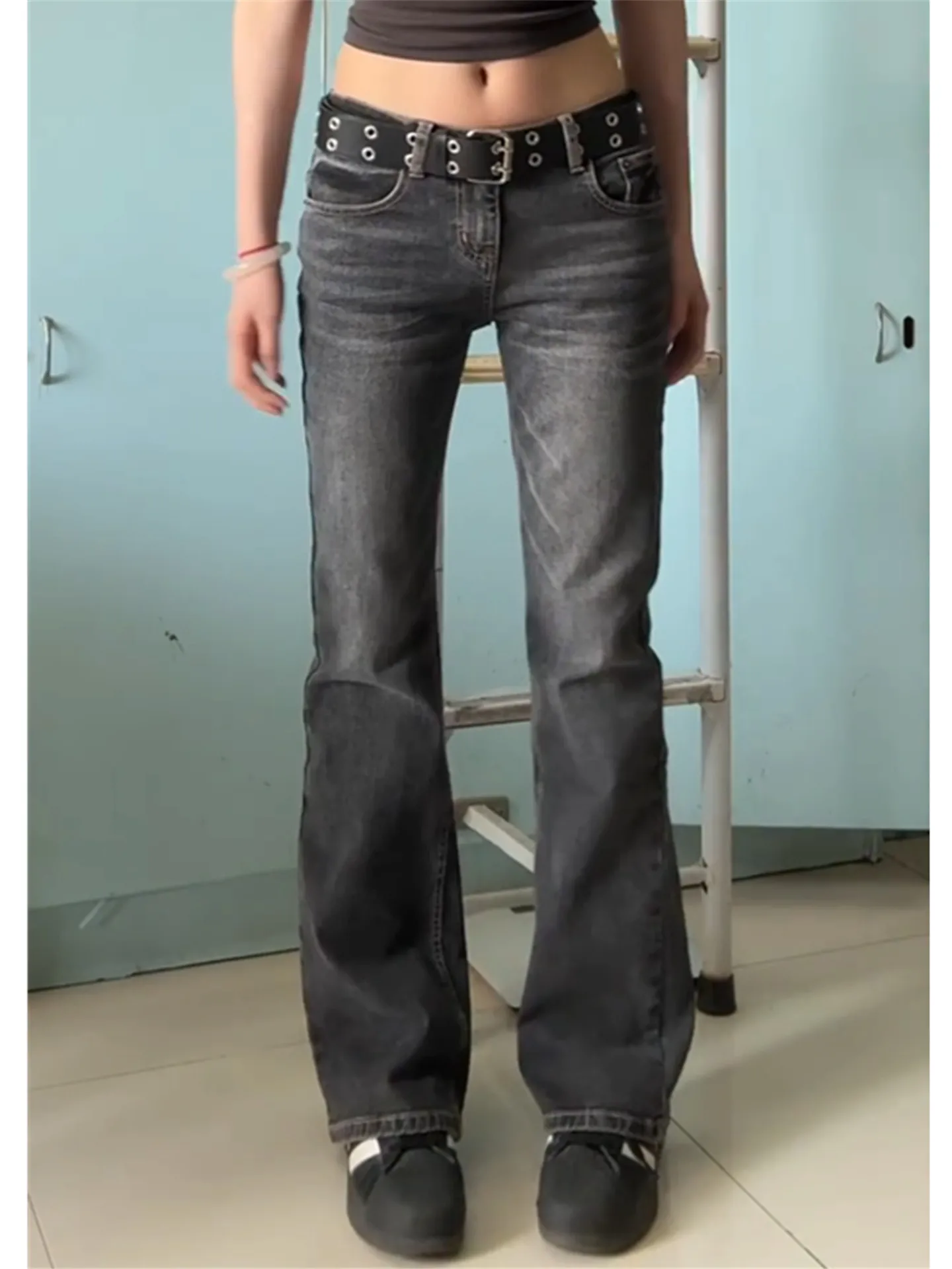 

Vintage Low Waist Bell Bottom Jeans Women's Slimming Summer Fashionable Scratch Pants Cotton Casual High Rise Bootcut