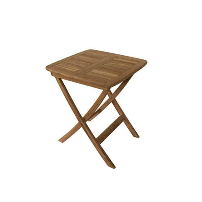 

Best Selling Home Living Natural Furniture Folding Square Table Teak Handmade from Indonesia
