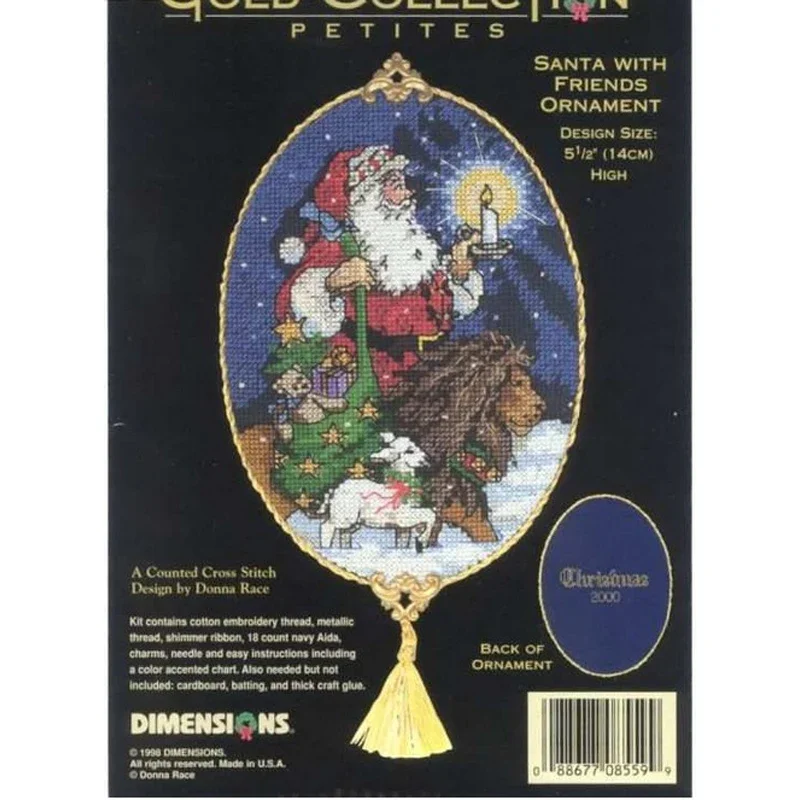 Top Quality Lovely Counted Cross Stitch Kit Santa With Friends Snowman Deer Ornament Christmas Tree Dim 08559 08656 Diy