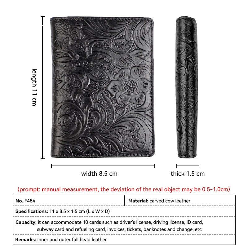 Handmade Genuine Leather Card Pouch Casual Credit Card Holder Bag Driver License Slot Coin Purse Slim Cards Pocket Short Wallet