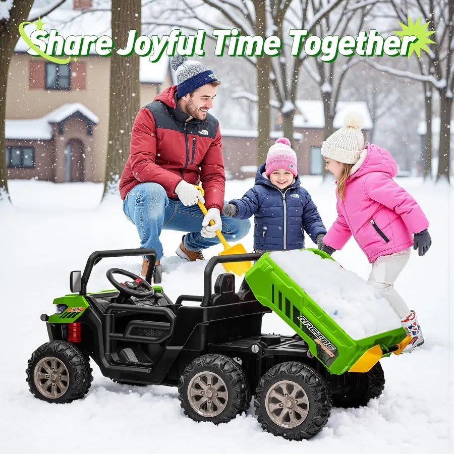 Camión volquete de 24V XL, coche de 2 plazas con Control remoto, motores potentes de 4x200W, suspensión de 6 ruedas, volquete eléctrico Be