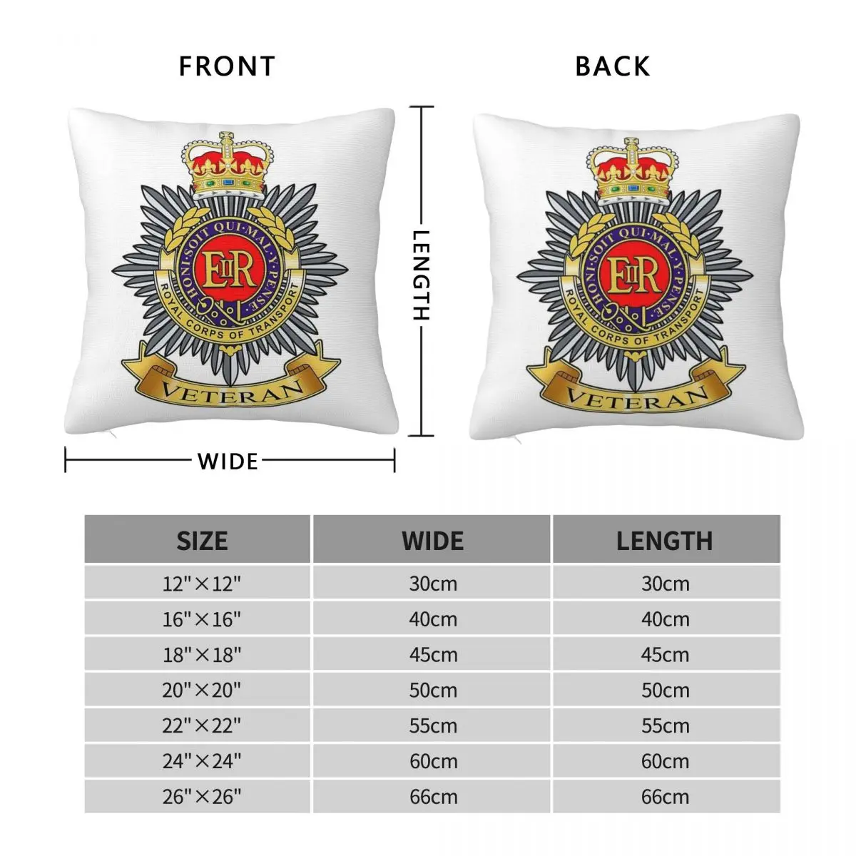 Royal Corps Of Transport Veteran Square Pillowcase Polyester Linen Velvet Creative Throw Pillow Case Sofa Seater Cushion Cover
