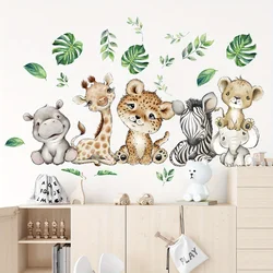 1PC Cartoon Cute Hippo Tiger Elephant Deer Tree Animal Wall Stickers for Bedroom Living Room Nursery Decoration Wall Decals