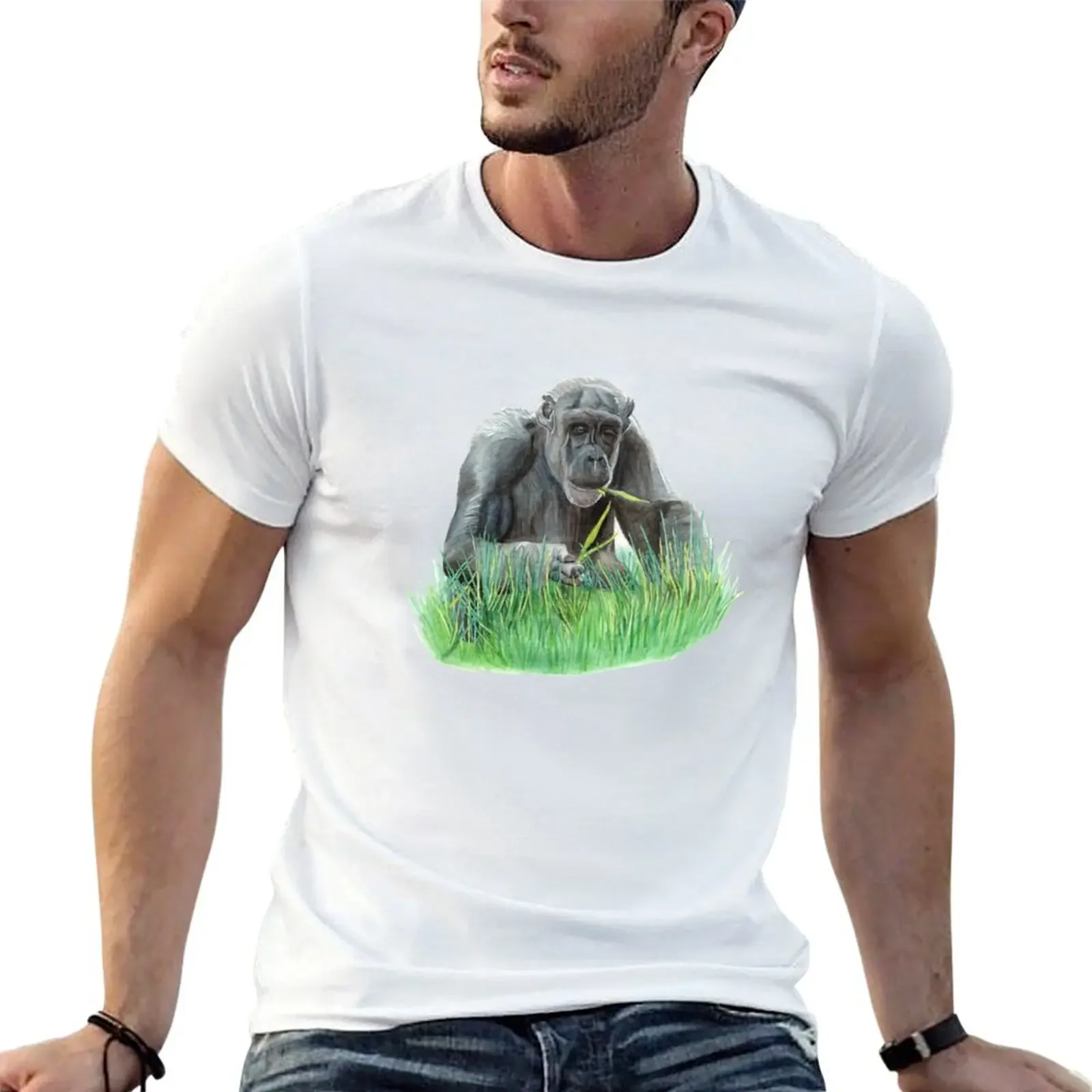 Gorilla Chowing Down in his Meadow T-Shirt funny costumes graphics fitted t shirts for men