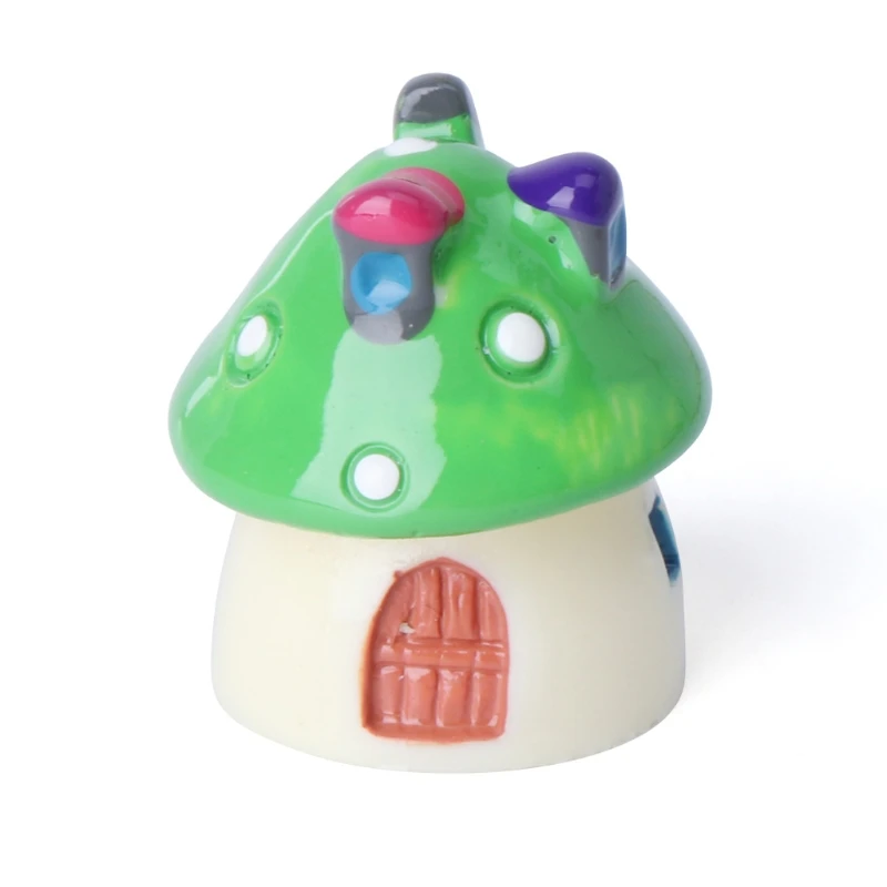 Mushroom House Figurine Artifcical Micro Landscape Decor Attachment