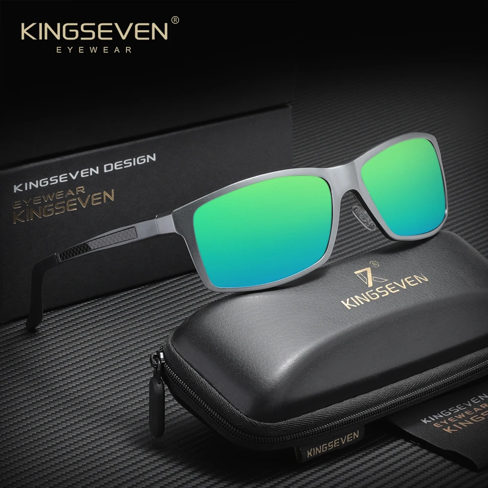 

KINGSEVEN Classic Rectangle Sunglasses For Men Driving Outdoor Eyewear Polarized UV400 Glasses