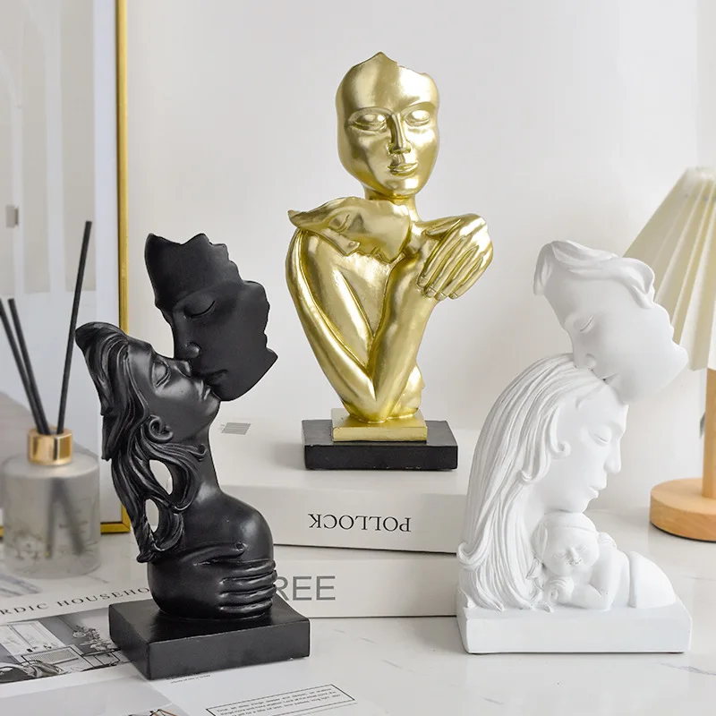 

Resin Abstract Mask Statue European Miniature Figurine Home Office Study Desktop Interior Decor Art Craft Gift