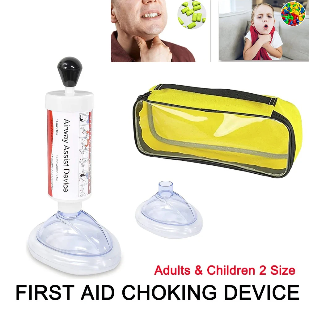 First Aid Kit Choking Respiratory Anti Asphyxia Face Mask CPR Artificial Emergency Adults & Children 2 Size Home Rescue Device