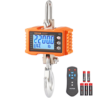 VEVOR 2200Lbs/1000kg Digital Hanging Scale Portable with Remote Control Factory Crane Scale LCD Backlight Industrial Hook Scales