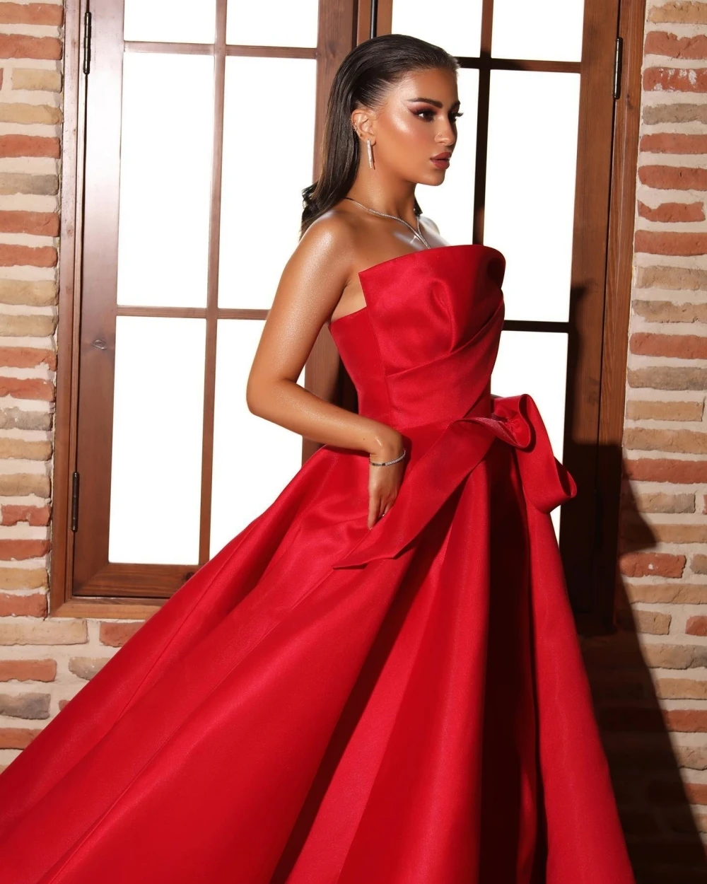 Customized Prom Dresses Simple Strapless Ball Gown Floor Length Evening  Draped s Formal Occasion  vestido formaturaفساتين س