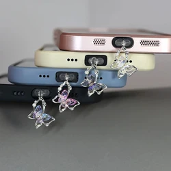 Beautiful Butterfly Phone Dust plug Accessories Decoration Hanging Pendant for iPhone for Samsung Type-C Charging Port