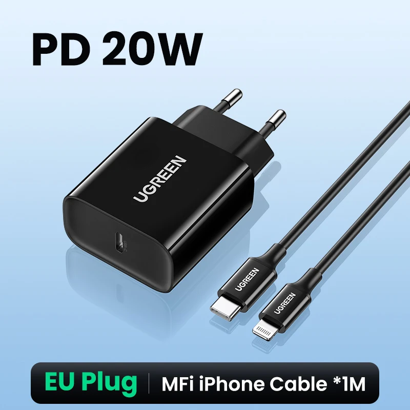 UGREEN Quick Charge 4.0 3.0 QC PD-oplader 20W QC4.0 QC3.0 USB Type C snellader voor iPhone 17 16 15 Pro Xiaomi telefoon PDCharger