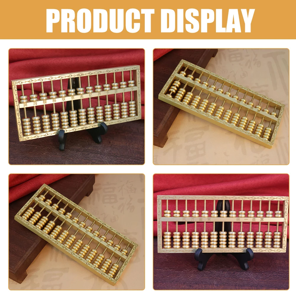 

Vintage Abacus Adornment Mini Brass Sculpture Smooth Surface Comfortable Touch Festival Present Abacus Brass Sculpture