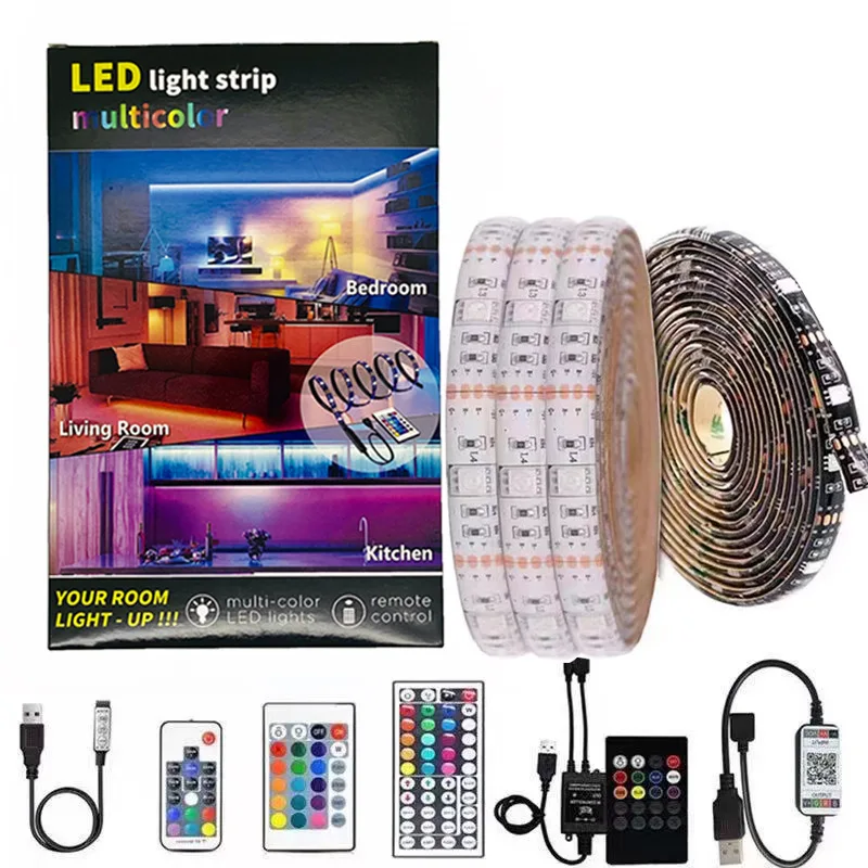 5050 rgb Colorful One-Drag Four LED Light Strip Usb5v Car Atmosphere  Bar Computer Case TV Background  led strip