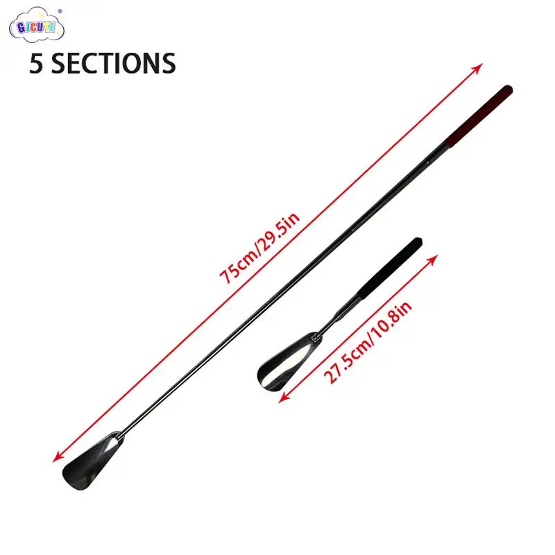 Telescopic Steel Long Handle Shoe Horn Flexible Lifter Spoon Professional Handle Shoe Shoe Tool Useful Shoehorn