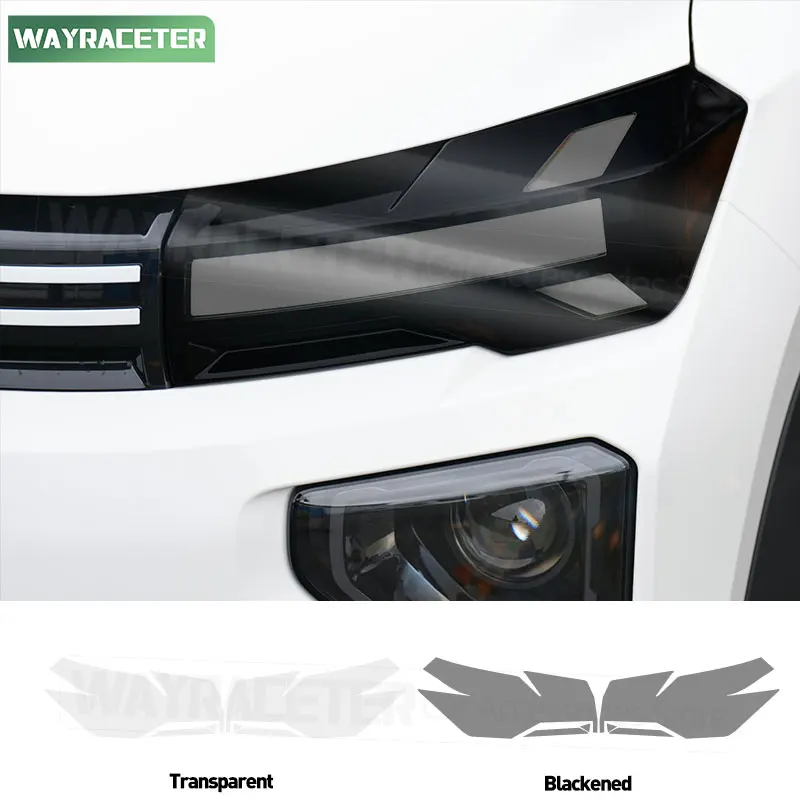 Car Headlight Tint Smoked Black Protective Film Transparent TPU Sticker For Dacia Spring 2025 2026 Accessories