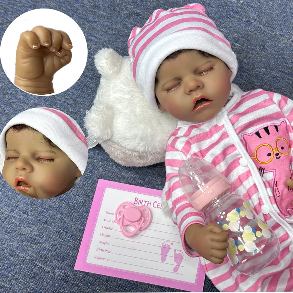18-Inch Reborn Baby Dolls Twins Soft Vinyl Lifelike Baby Dolls 3D High-Color Realistic-Looking Artist-Painted DesignsW-018ZY