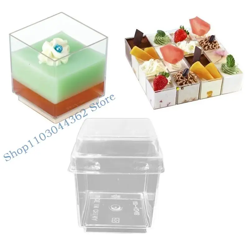 A3PA 10pcs tasses desserts jetables avec couvercle en plastique transparent tasse mousse pour le