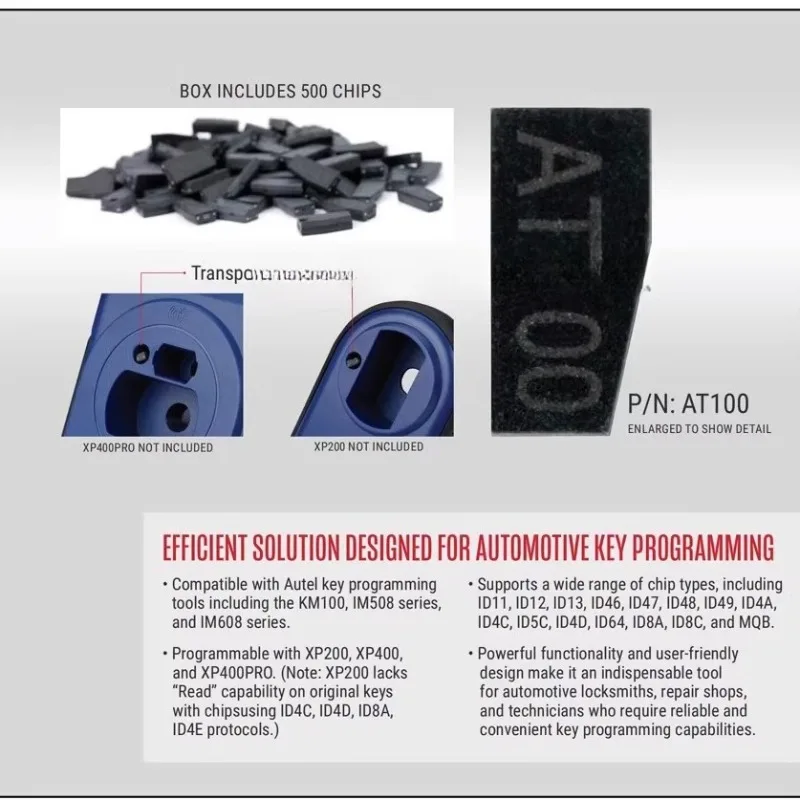O chip do supermodelo Autel AT100 é adequado para XP200, XP400, XP400PRO