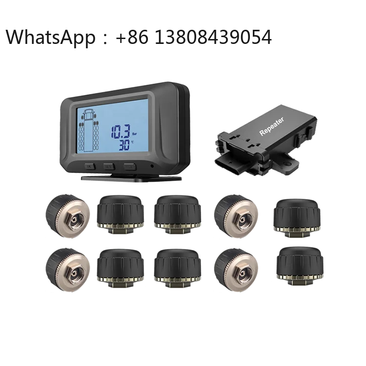 

10 Tires Wireless System High Quality Monitor Pressure and Temperature Truck Tpms