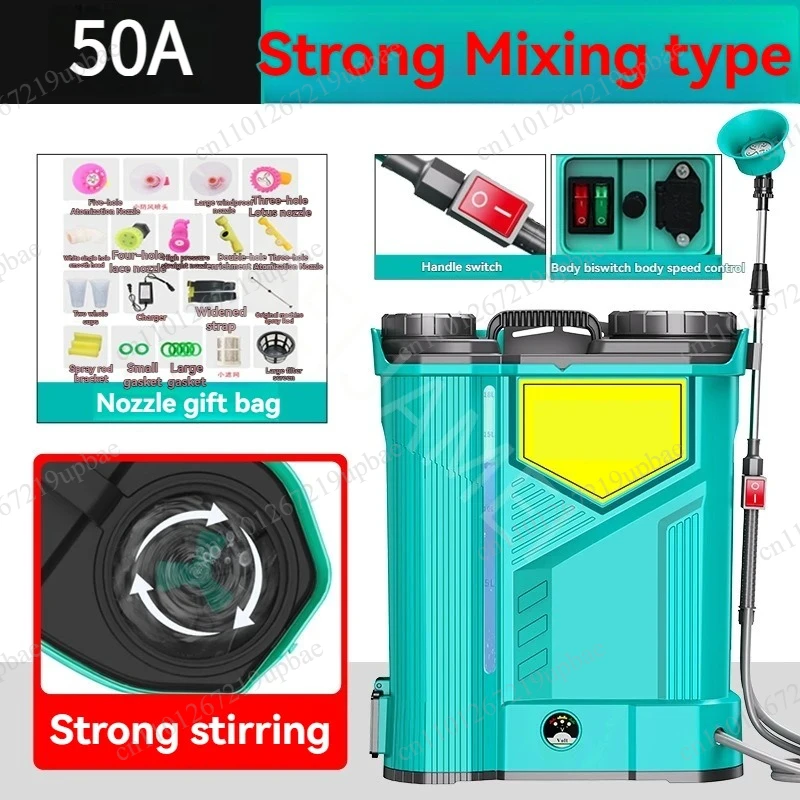 20L Lithium Electric Backpack Sprayer Built-in Stirring Function Water Level Display Garden Pesticide Disinfection Spray Machine