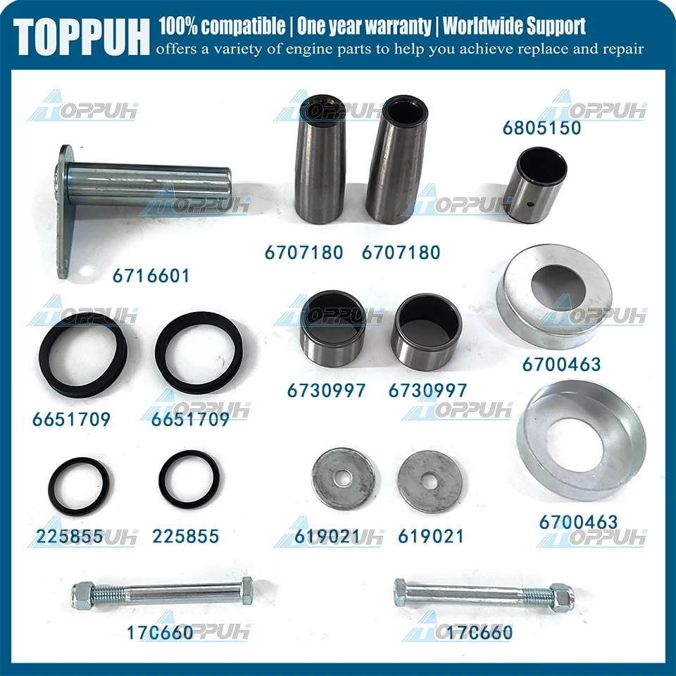 6707180 NEW Pin and Bush Kit For Bobcat Bobtach1.5 Inch Skid Steer Loader Pivot S130 751 753 6716601 6730997 6805150 6700463