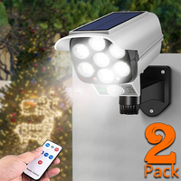 Outdoor Motion Sensor Solar Lights Spotlight With Remote Control FloodLights Dummy Fake Security Camera for Porch Garden Patio