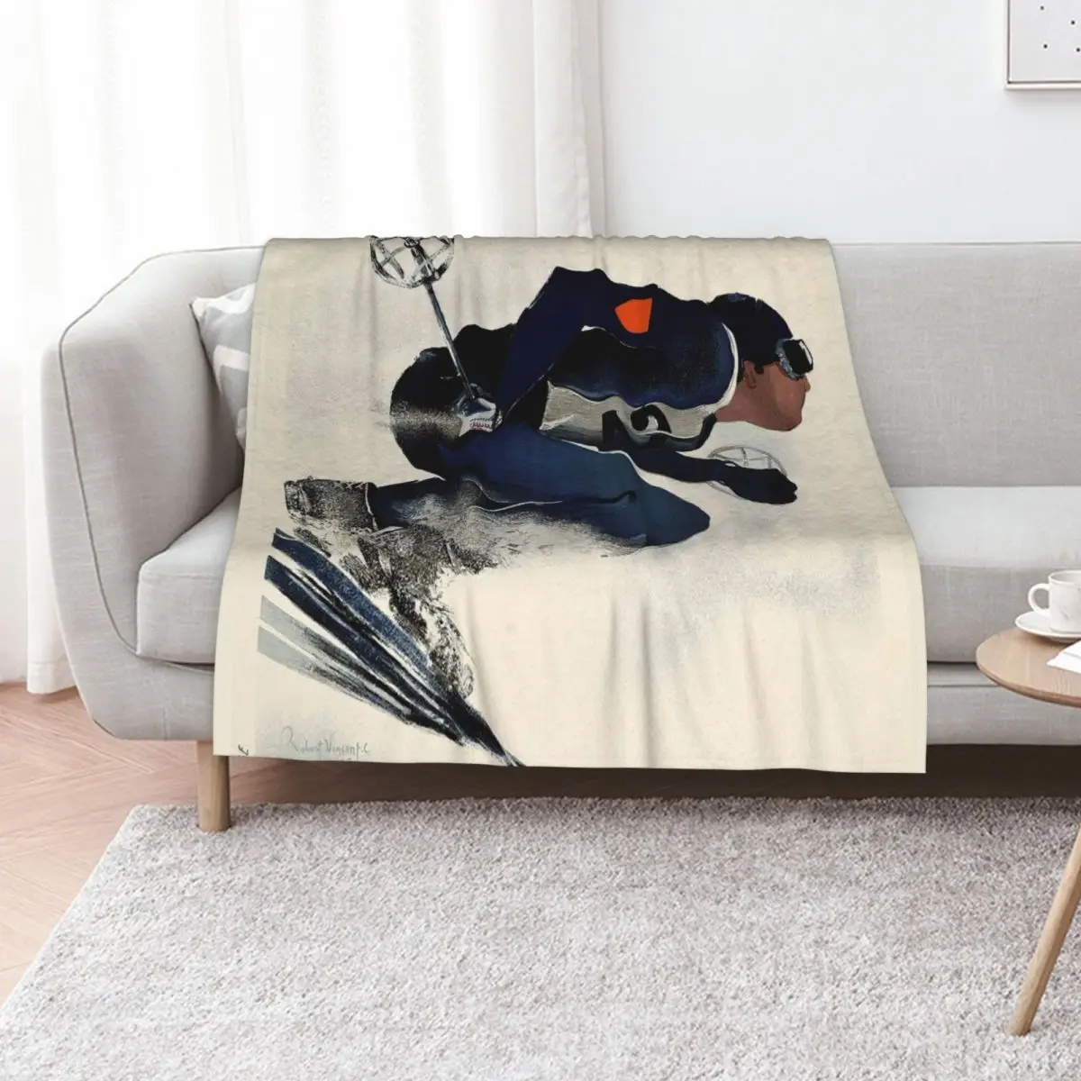 Dynamic French Vintage Ski advert from 1939 Throw Blanket Camping Large Soft Plush Plaid Blankets For Baby decorative Blankets
