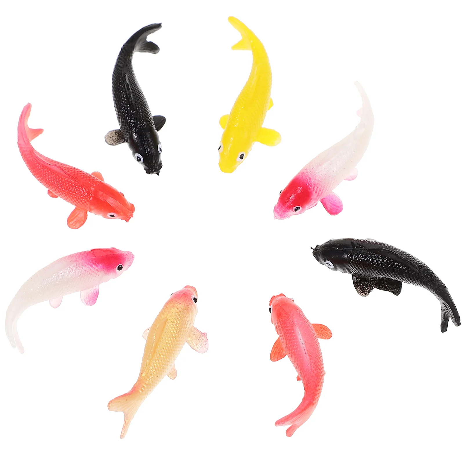 

8 Pcs House Model Fish Tank Decorations Artificial Goldfish Dollhouse Small